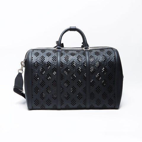 Gucci Leather 2way Cutout Logo GG Boston Bag Black WS12202