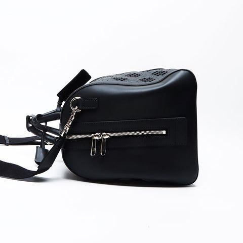 Gucci Leather 2way Cutout Logo GG Boston Bag Black WS12202