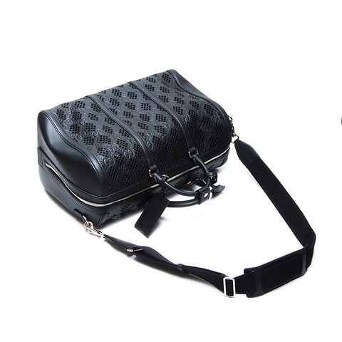 Gucci Leather 2way Cutout Logo GG Boston Bag Black WS12202