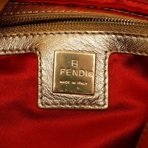 Fendi Mamma Leather Forever Rhinestone肩带金色WS12204