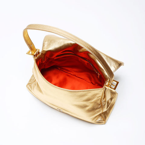 Fendi Mamma Leather Forever Rhinestone肩带金色WS12204