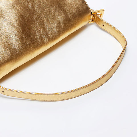 Fendi Mamma Leather Forever Rhinestone肩带金色WS12204