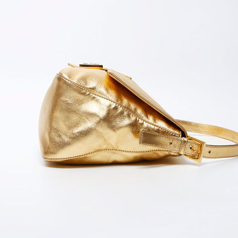Fendi Mamma Leather Forever Rhinestone肩带金色WS12204