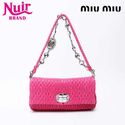 miu miu miu Matterasse水晶肩袋粉红色WS12205