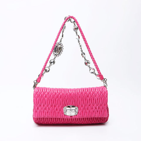 miu miu miu Matterasse水晶肩袋粉红色WS12205