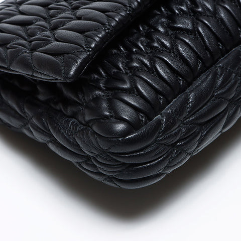 Miu Miu Crystal Matterasse Shoulder Bag Black WS12207