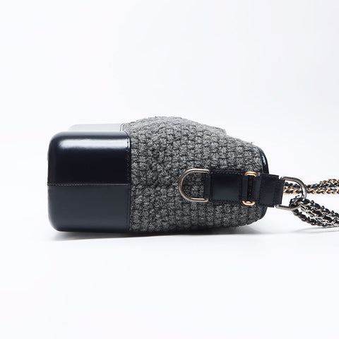 Chanel Gabriel de Knit 2017链肩袋灰色海军WS12214