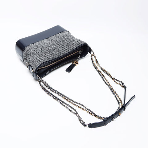 Chanel Gabriel de Knit 2017链肩袋灰色海军WS12214