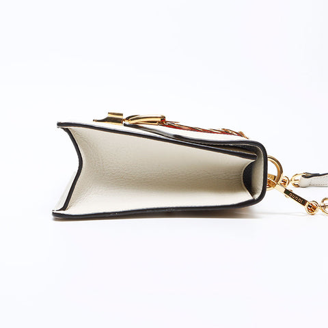 Gucci Sylvie B＆Star皮革肩带白色WS12216
