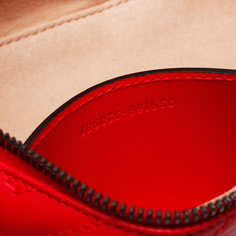 Gucci GG Marmont Leathersse Pouch Mini肩带红色WS12221