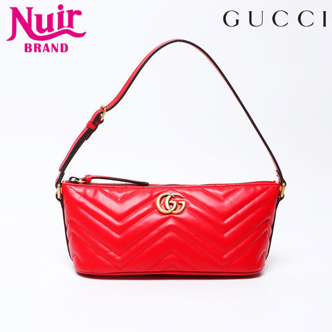 Gucci GG Marmont Leathersse Pouch Mini肩带红色WS12221