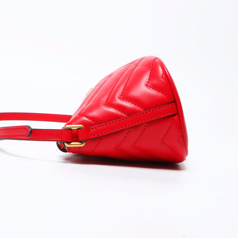 Gucci GG Marmont Leathersse Pouch Mini肩带红色WS12221