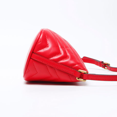 Gucci GG Marmont Leathersse Pouch Mini肩带红色WS12221