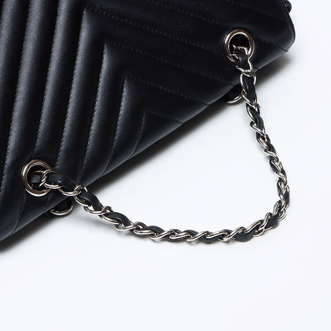 CHANEL COCO Mark V Stitch Chevron 22 series 2015-2016 Backpack  Daypack black WS12229