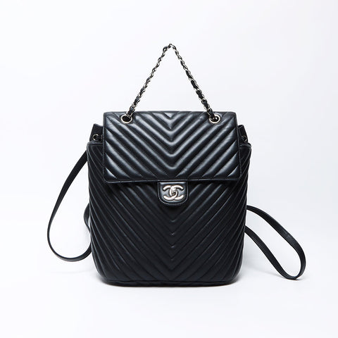 Chanel Chanel Coco Mark gegen Stich Chevron Nr. 22 2015-2016 Rucksack/Daypack Black WS12229