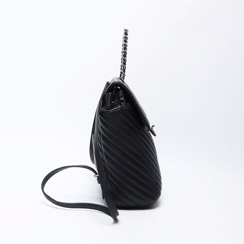 CHANEL COCO Mark V Stitch Chevron 22 series 2015-2016 Backpack  Daypack black WS12229