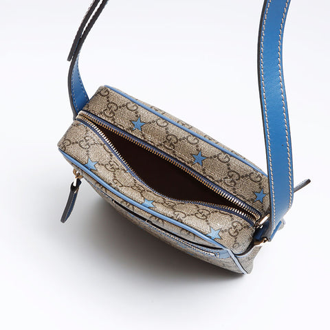 Gucci GG Supreme Star PVC肩带蓝色米色WS12239