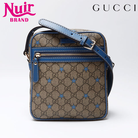 Gucci GG Supreme Star PVC肩带蓝色米色WS12239