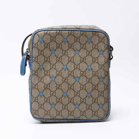 Gucci GG Supreme Star PVC肩带蓝色米色WS12239