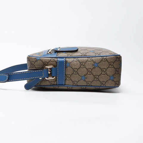 Gucci GG Supreme Star PVC肩带蓝色米色WS12239
