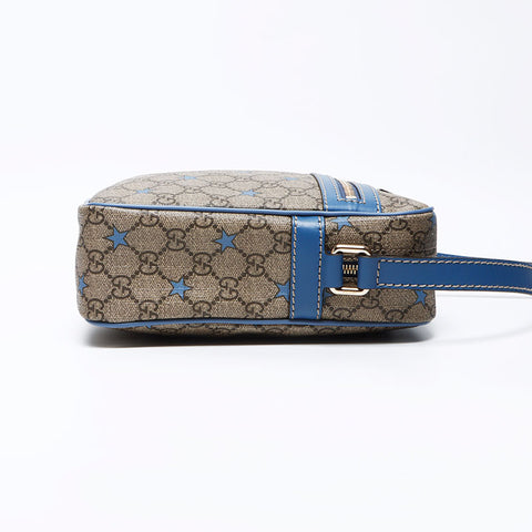 Gucci GG Supreme Star PVC肩带蓝色米色WS12239