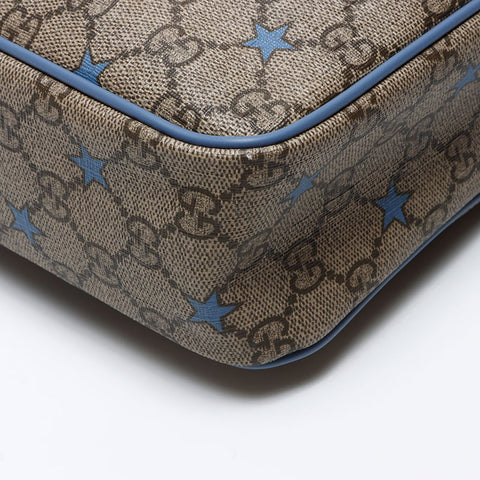 Gucci GG Supreme Star PVC肩带蓝色米色WS12239