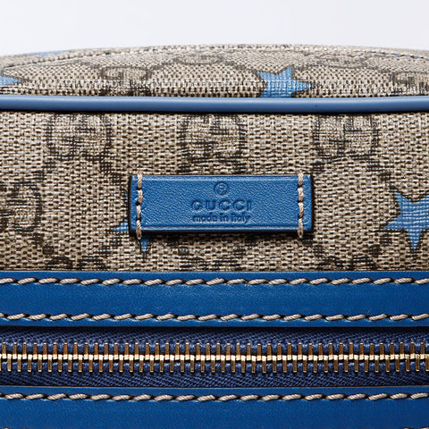 Gucci GG Supreme Star PVC肩带蓝色米色WS12239