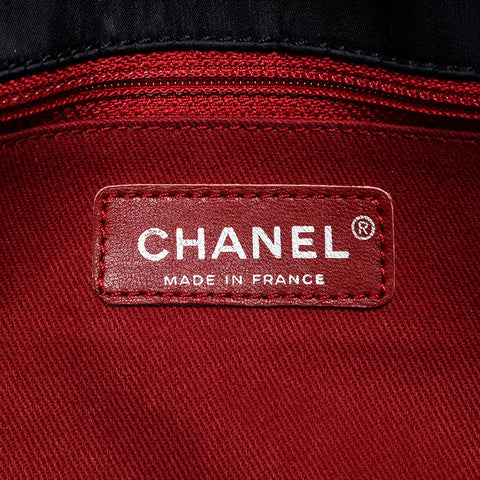 CHANEL COCO Mark Matelasse 11th Series 2008 Nylon Handbag black WS12244