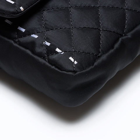 CHANEL COCO Mark Matelasse 11th Series 2008 Nylon Handbag black WS12244
