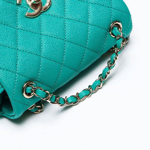 Chanel Dumas Coco Mark Caviar Skin 2way 2023 Backpack/Daypack Green WS12260