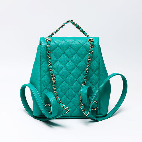 Chanel Dumas Coco Mark Caviar Skin 2way 2023 Backpack/Daypack Green WS12260