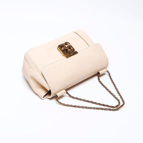 Chloe Elsie Leather Shoulder Bag Beige WS12262