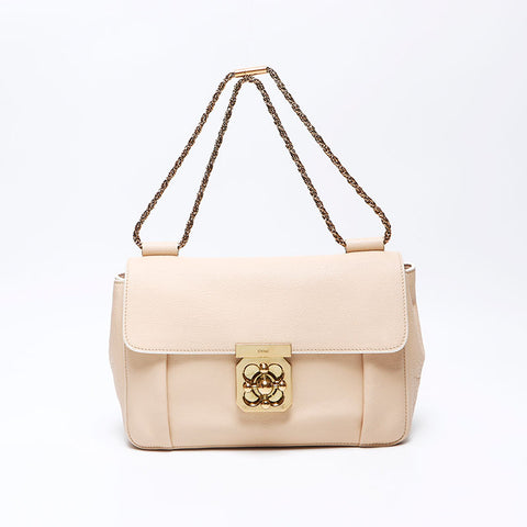 Chloe Elsie Leather Shoulder Bag Beige WS12262