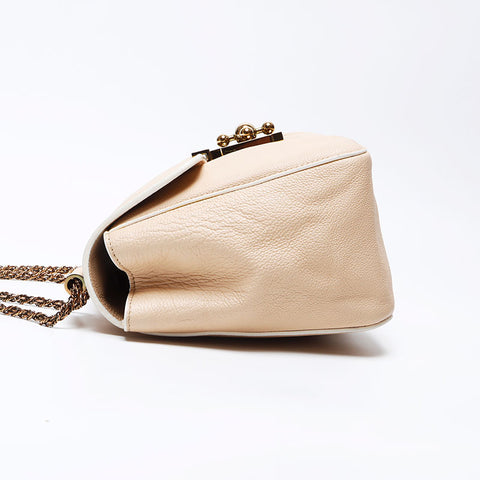 Chloe Elsie Leather Shoulder Bag Beige WS12262