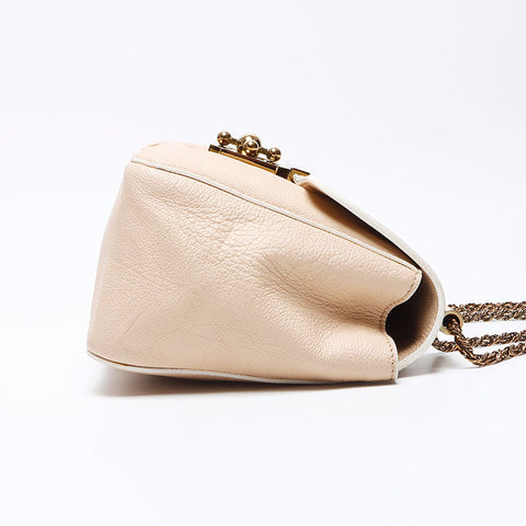 Chloe Elsie Leather Shoulder Bag Beige WS12262