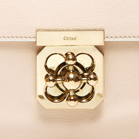 Chloe Elsie Leather Shoulder Bag Beige WS12262