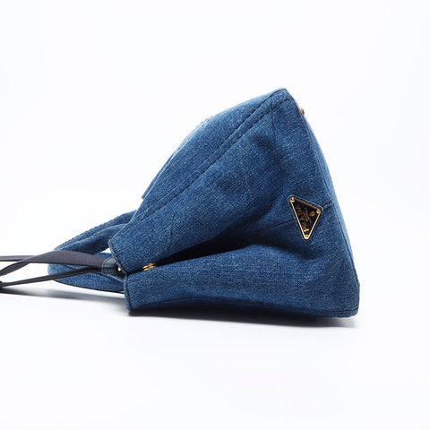 PRADA CANAPA牛仔布2向手提袋海军WS12270