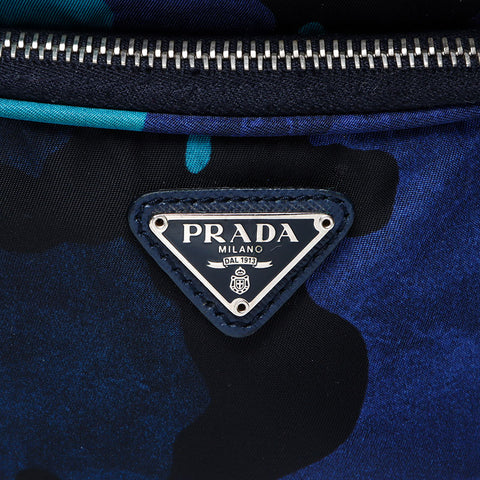 Prada Nylon Triangle徽标标签迷彩肩cam肩袋海军WS12272