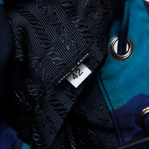 Prada Nylon Triangle徽标标签迷彩肩cam肩袋海军WS12272