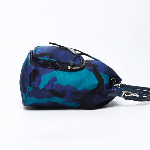 Prada Nylon Triangle徽标标签迷彩肩cam肩袋海军WS12272