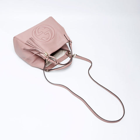 Gucci Soho皮革肩带粉红色WS12273