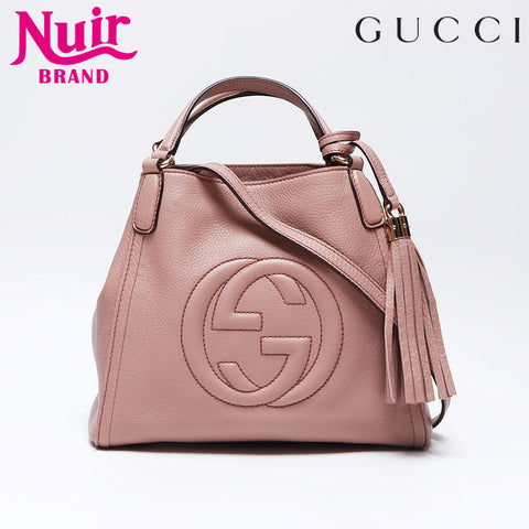 Gucci Soho皮革肩带粉红色WS12273