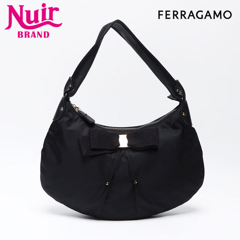 Salvatore Ferragamo Nylon Vara肩带黑色WS12279