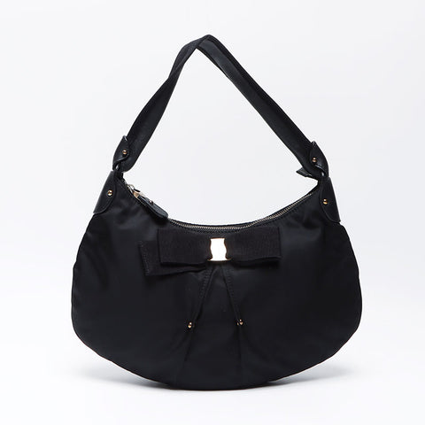 Salvatore Ferragamo Nylon Vara肩带黑色WS12279