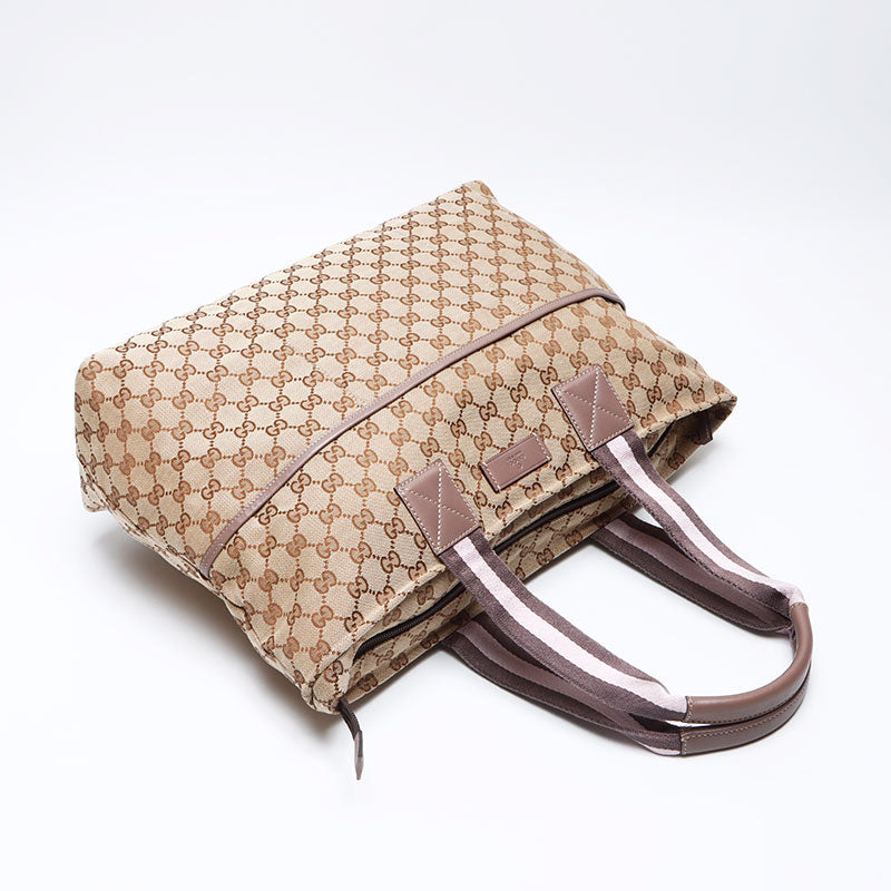 グッチ GUCCI GGキャンバス ピンク トートバッグ ベージュ