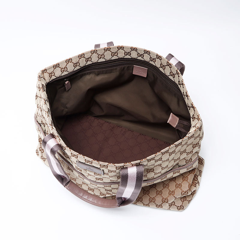グッチ GUCCI GGキャンバス ピンク トートバッグ ベージュ