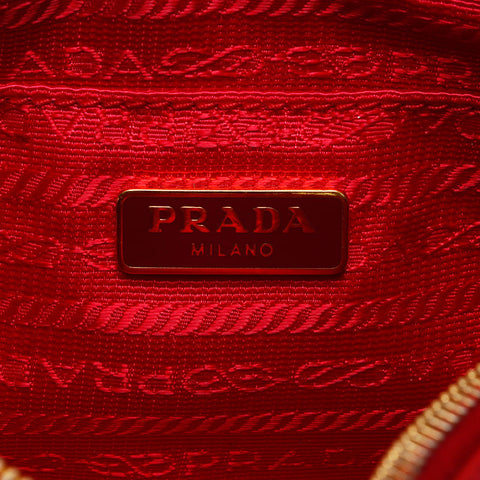 Prada Saffiano迷你相机包徽标徽标肩袋红色WS12286