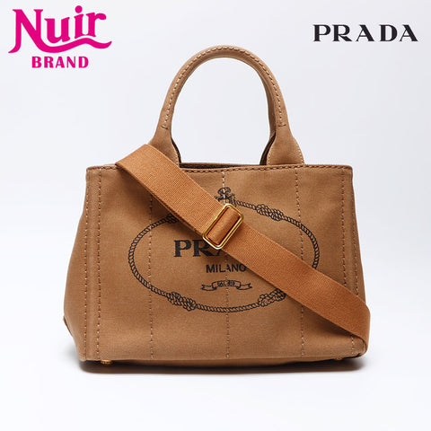 Prada Canapa Canvas 2way小手袋棕色WS12290