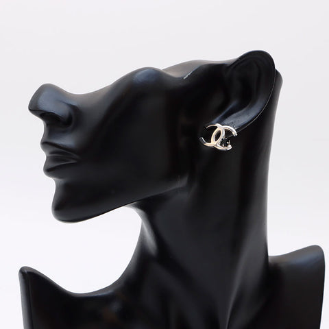 Chanel Coco Mark Rhinestone 2005 Boucles d'oreilles Silver WS12299