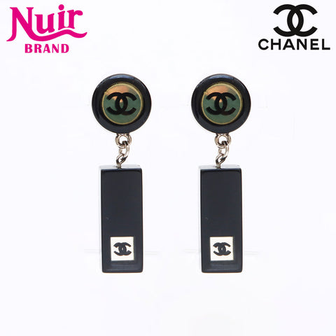 シャネル CHANEL ココマーク ミラー 2001年 ピアス ブラック WS12302